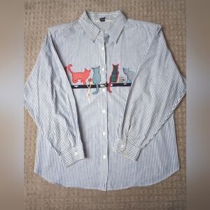 Vintage Two Twenty Embroidered Cat Top